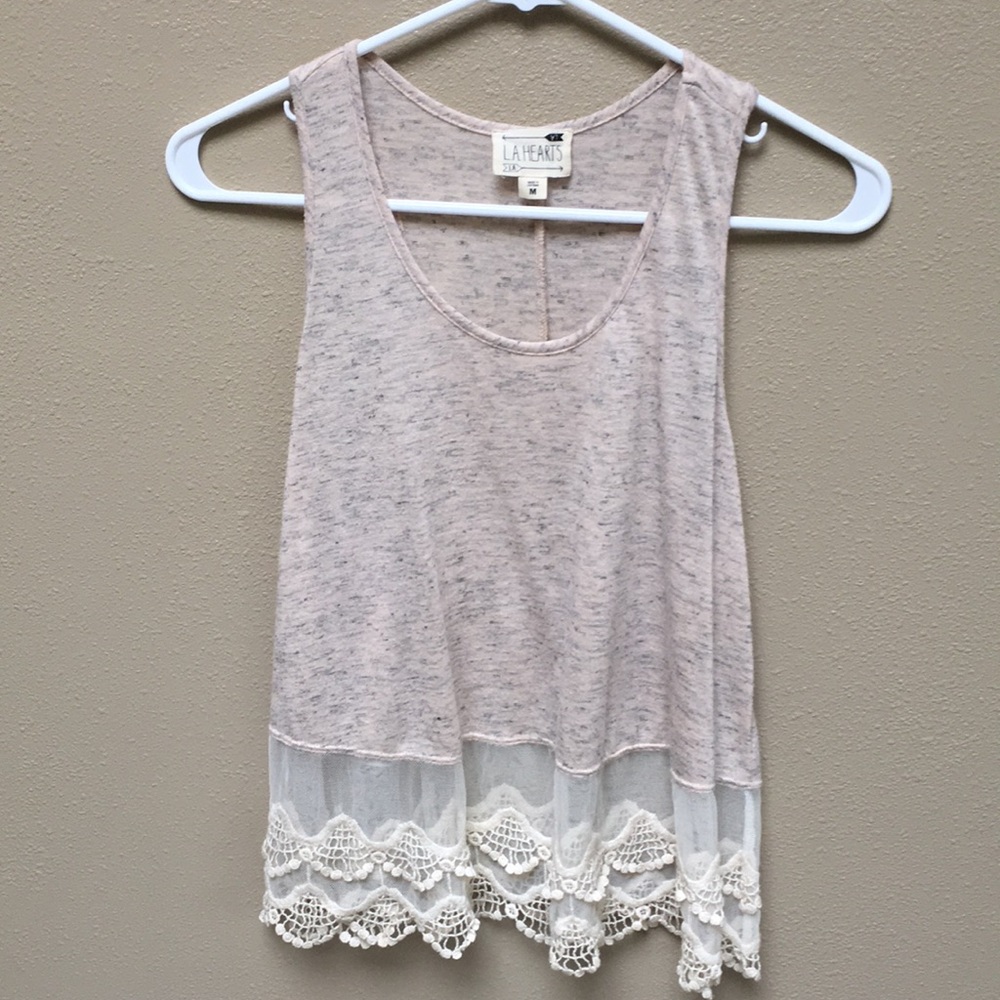 Tank top with lace detail